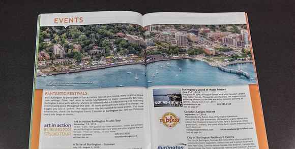 Centre page for Burlington Turism guide